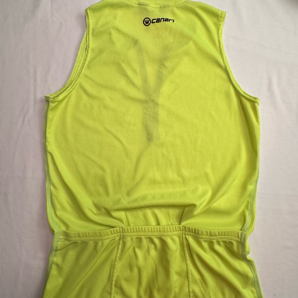 Bicycling Shirt with POCKETS by Canari in Yellow Sleeveless Size S - Picture 2 of 10